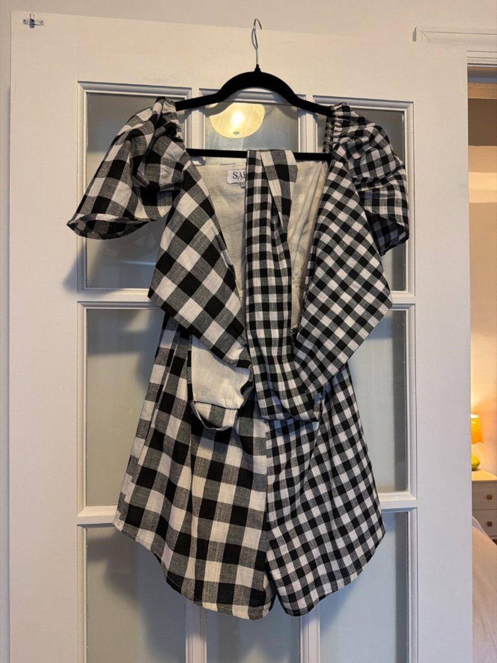 Sabo Skirt Tie Front Gingham Romper | Size XS